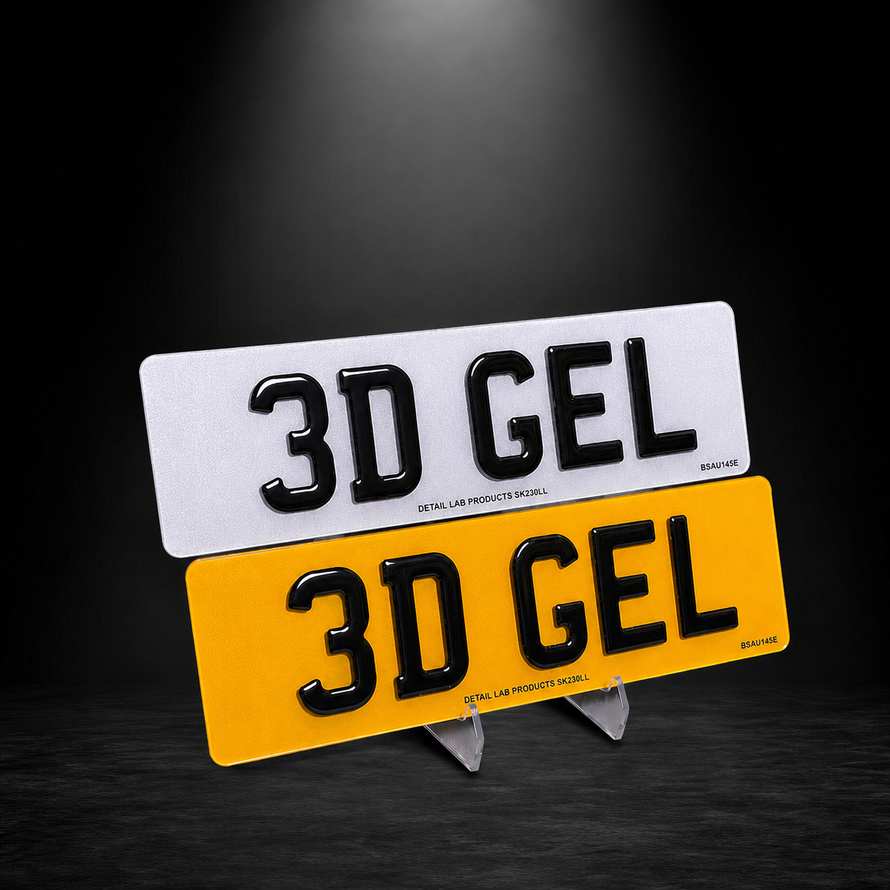 3D Gel Short Number Plates (Pair) 16 INCH