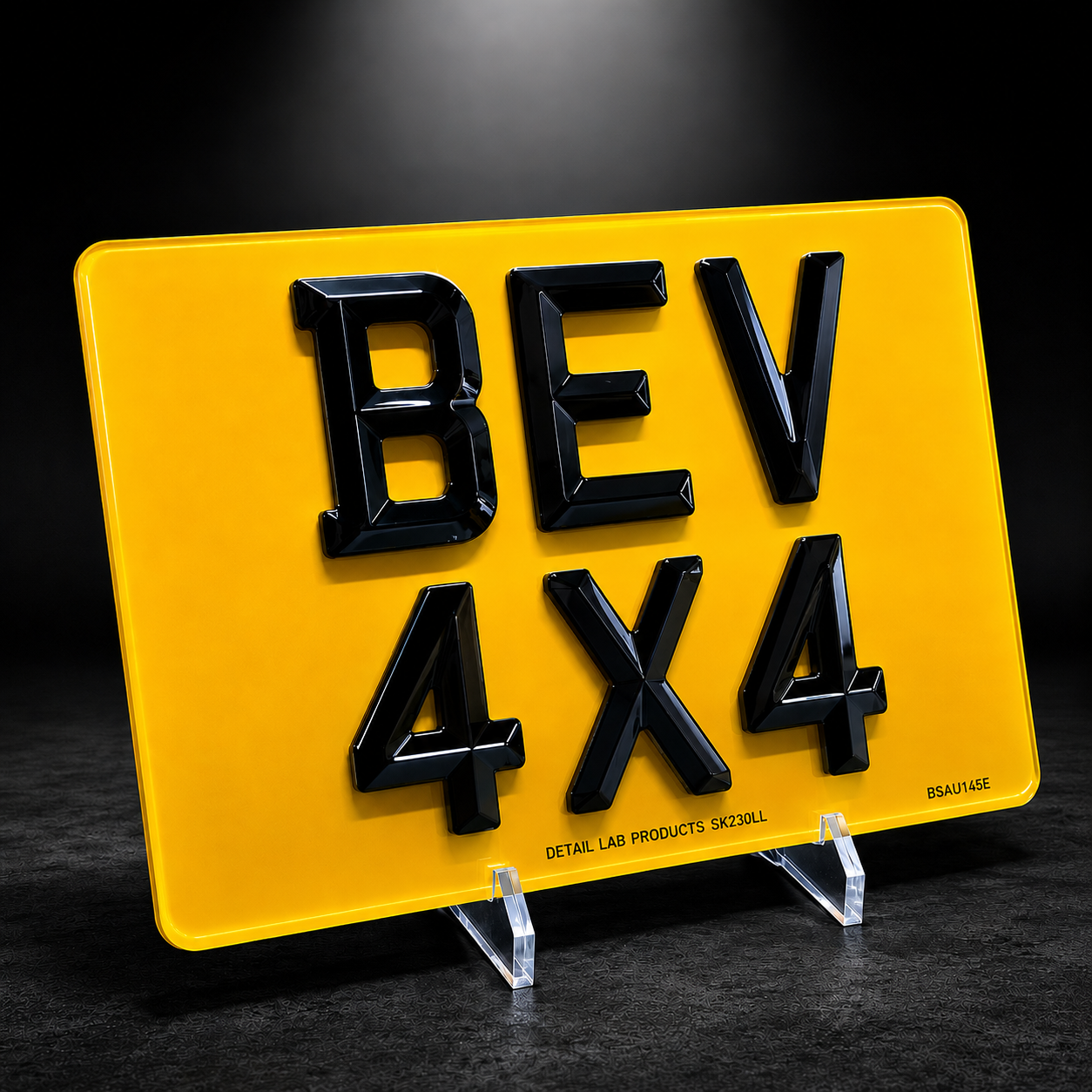 4D 4x4 Beveled Acrylic Number Plates (Pair)