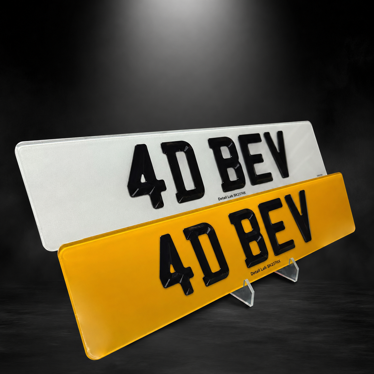 4D Retro Acrylic Number Plates (Pair)