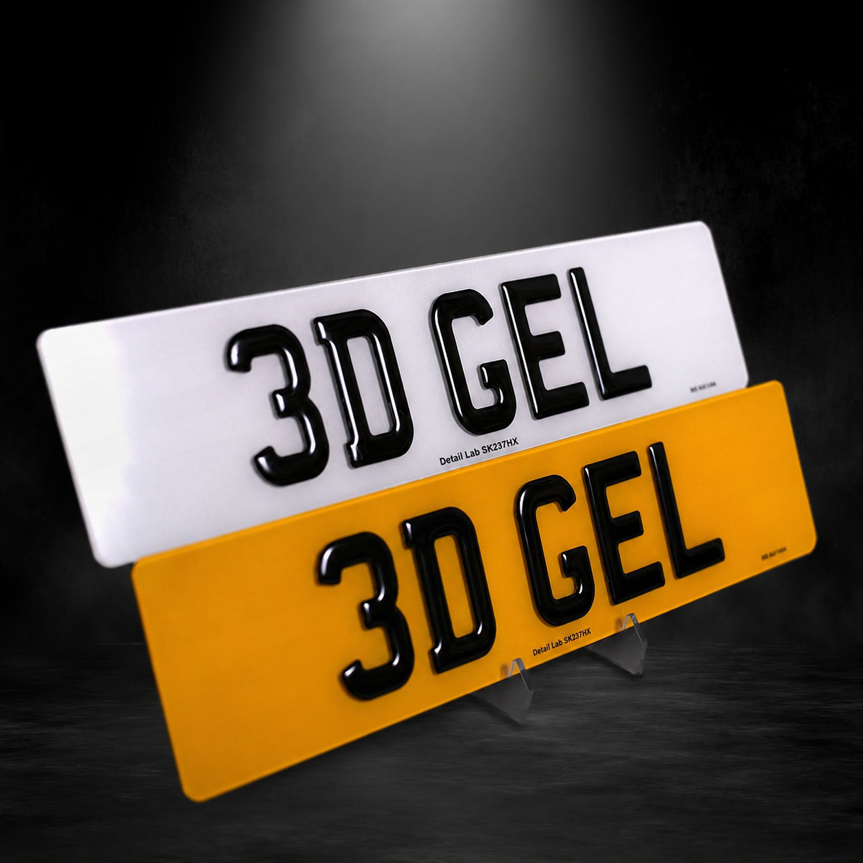 3D Gel Number Plates (Pair)