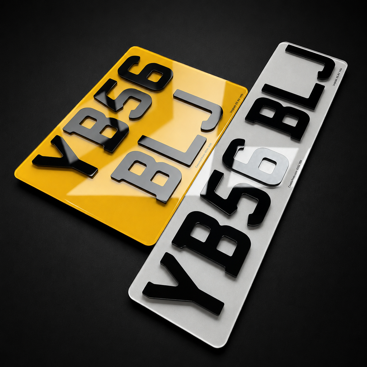4D 4x4 3MM Acrylic Number Plates (Pair)