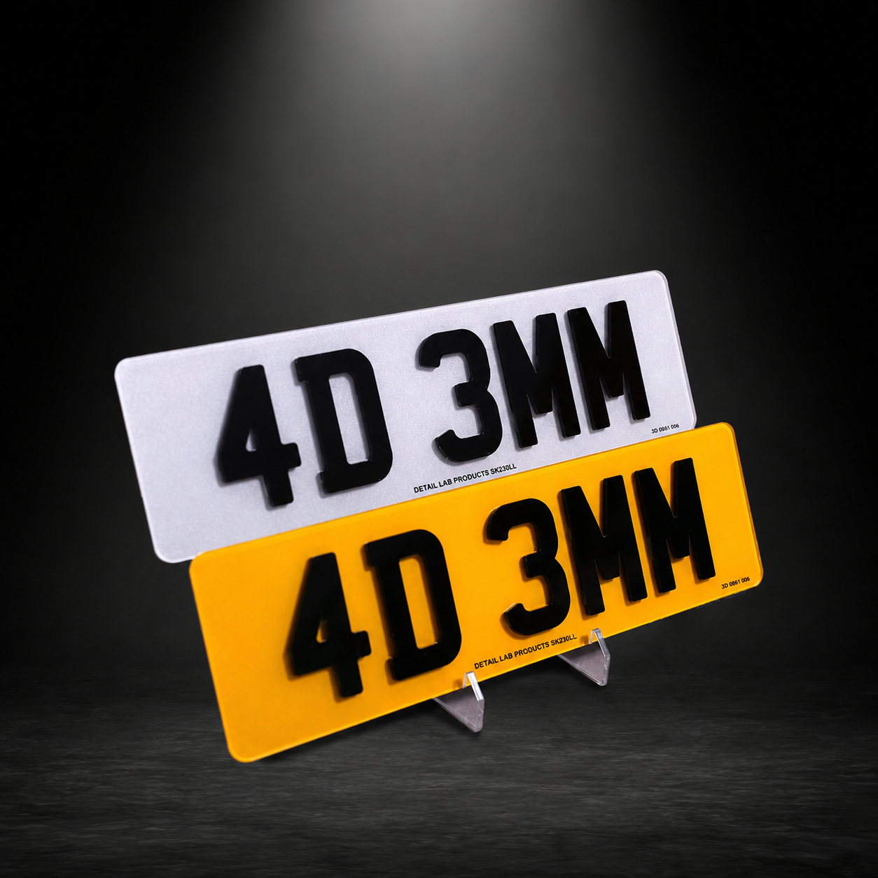 4D Short 3MM Acrylic Number Plates (Pair)