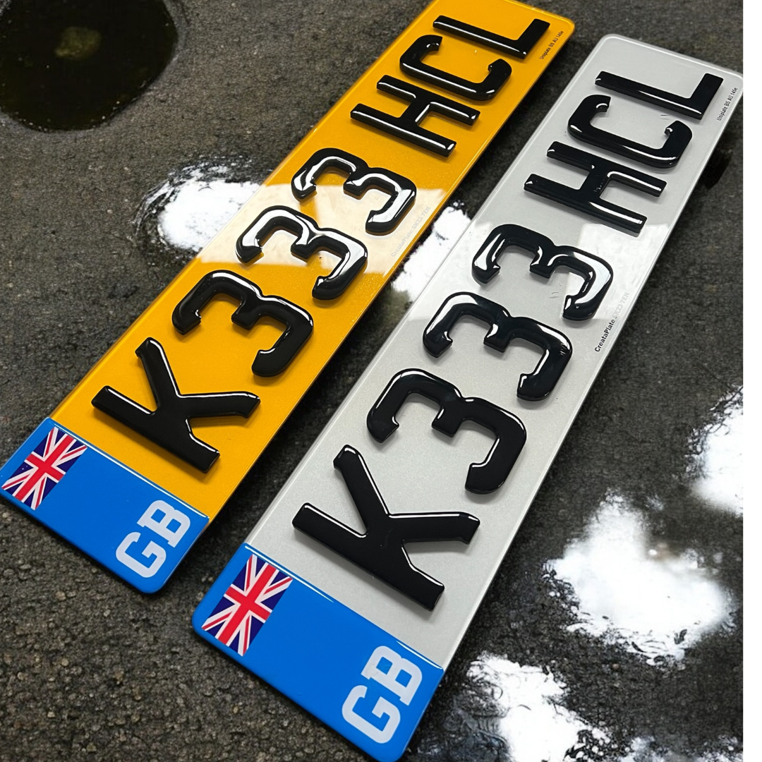 4D Gel Number Plates (Pair)